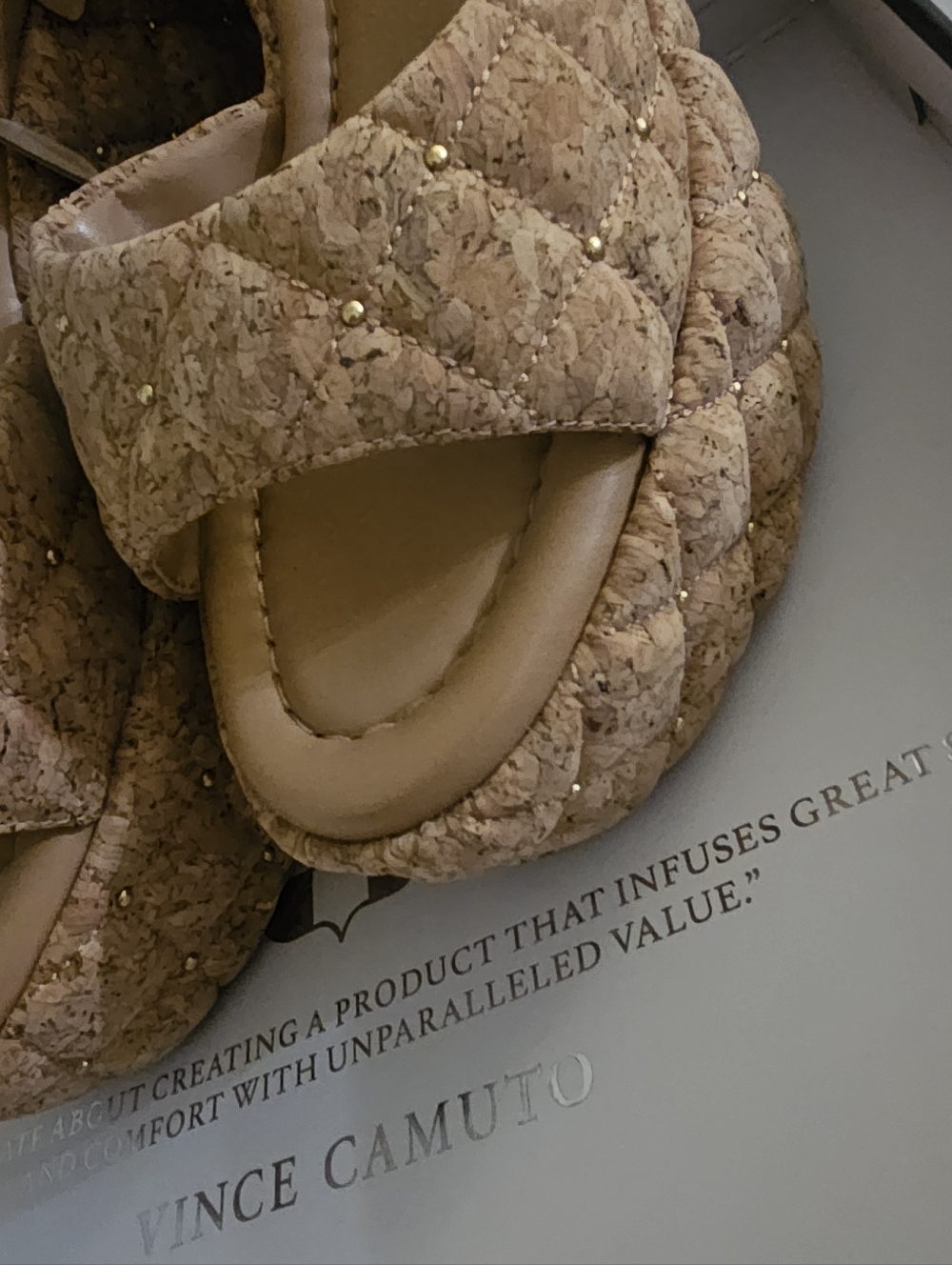 Sold Out Vince Camuto Summer Tan Cork Platform Comfy Sandals Heels Shoes - Picture 5 of 16